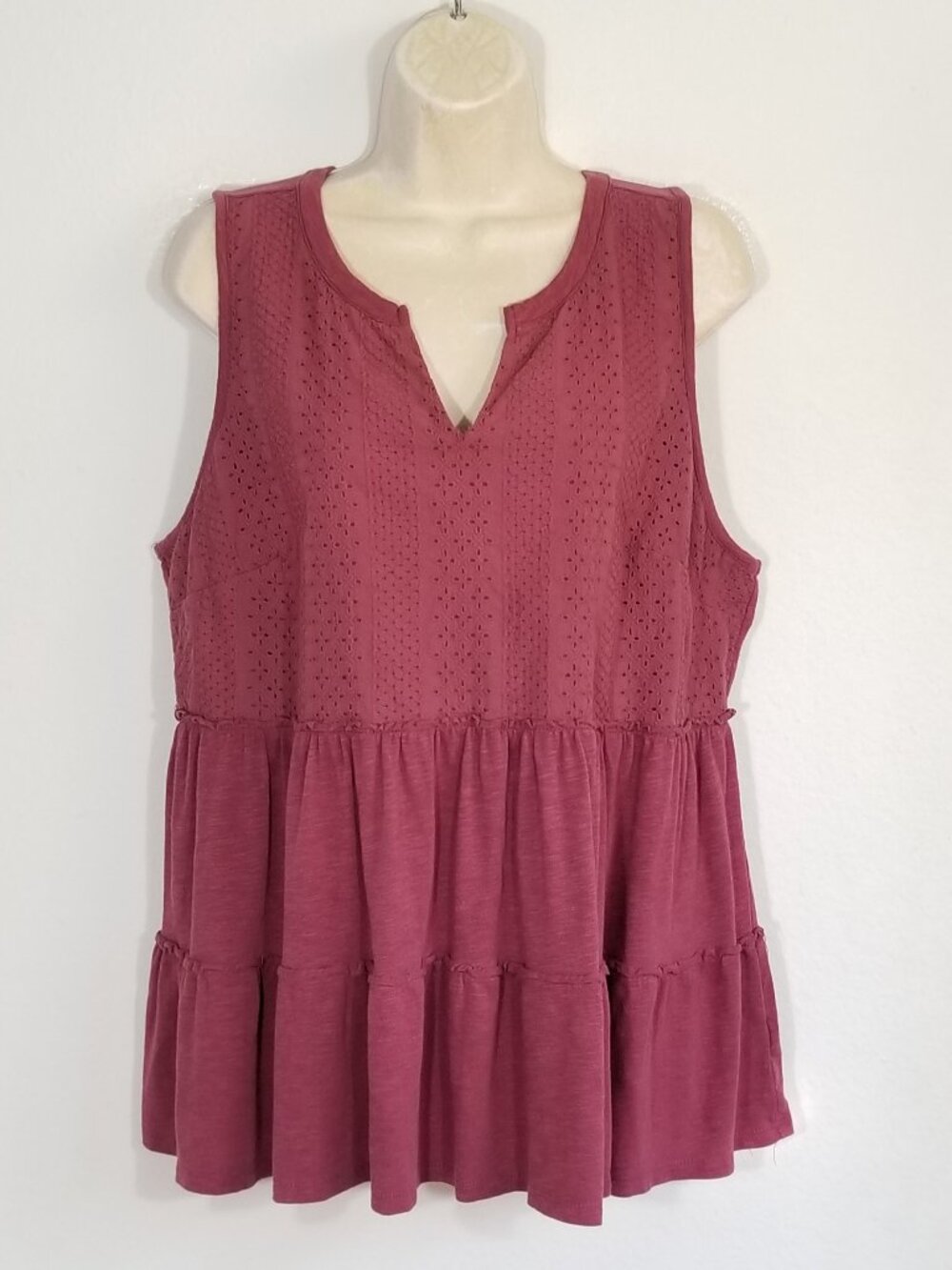 VINTAGE by TORRID Size 2 Slub Babydoll Tank Top 7059E1M